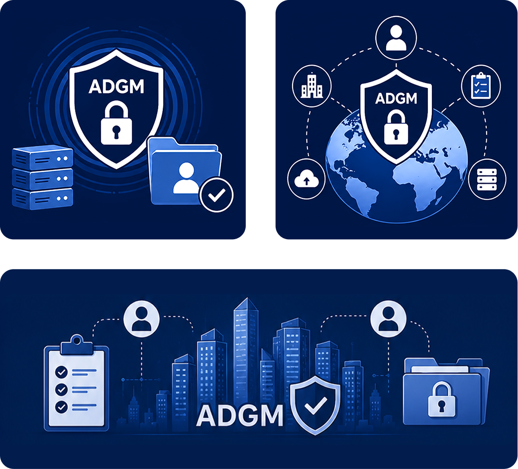 ADGM data protection lock and server icon